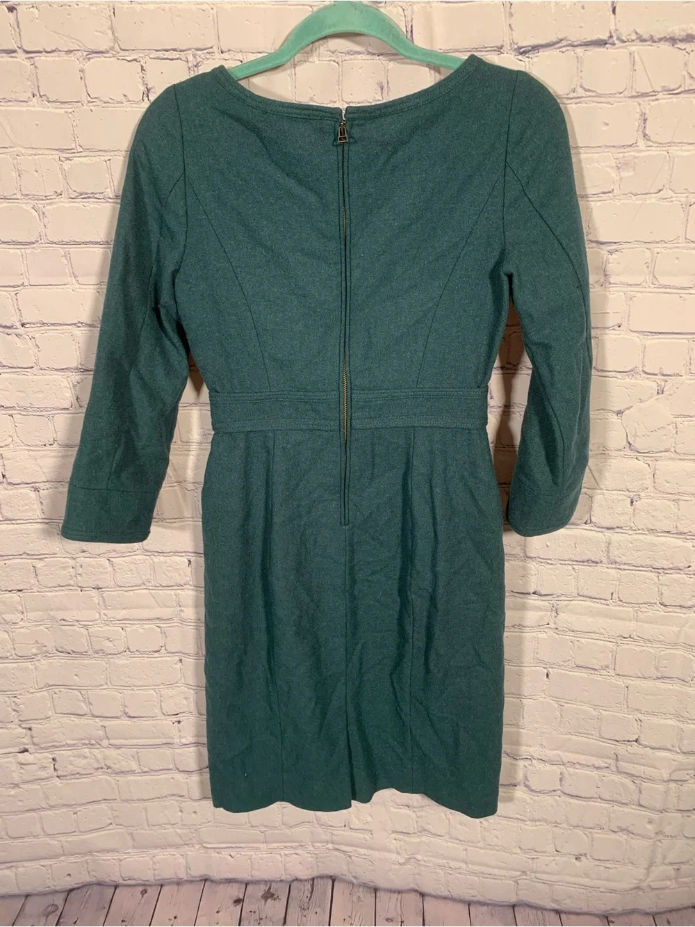 J.Crew Womens Wool Blend Sheath Dress Teal Green Sz 4 Business Corpcore Office